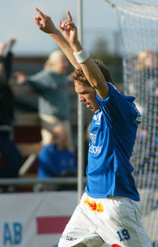  Patrik Redo, Trelleborg. Jubel.