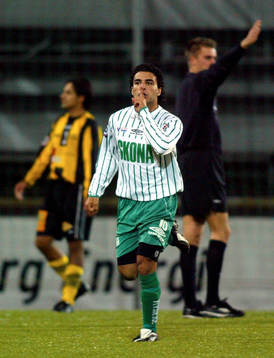  Arash Bajat, Frölunda, jubel efter 1-1