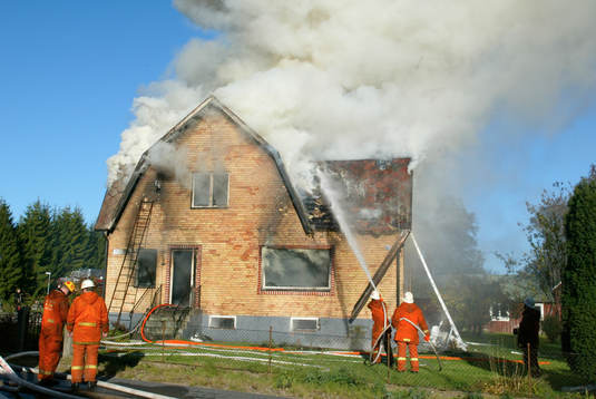 Brand i villa. En villa i centrala Bjärnum