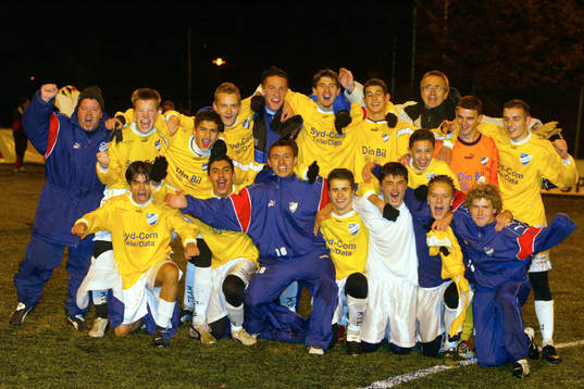 IFK Malmös segrande lag, labild, jubel