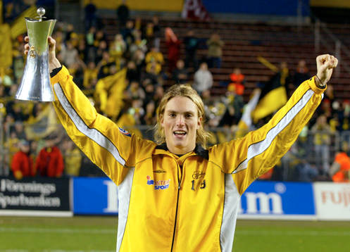  Lasse Nilsson och Elfsborg Cupmästare. Jubel, pokal.