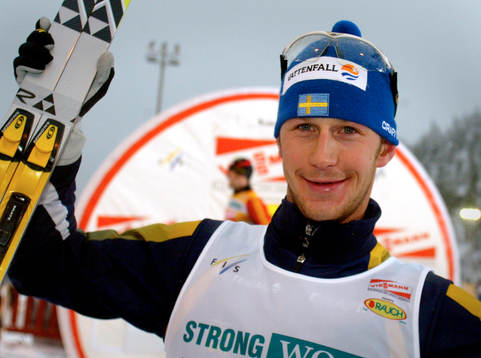 Skidor. Världscupen. Anders Södergren, glad tvåa i