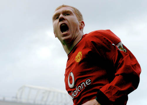   Paul Scholes, Manchester United, jubel.