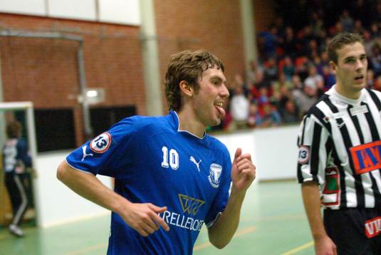  innomhusfotboll, turnering: Målskytt en glad, Patrik Redo, Trelleborg