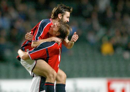  Jan Derek Sörensen och Frode Johnsen, Norge jubel