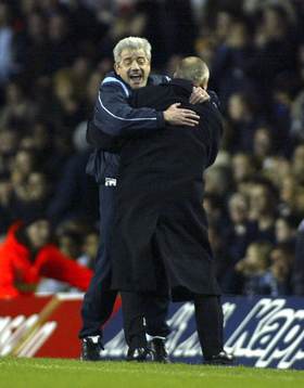 Fotboll, engelsk, Kevin Keegan, tränare, manager, Manchester City , jubel.