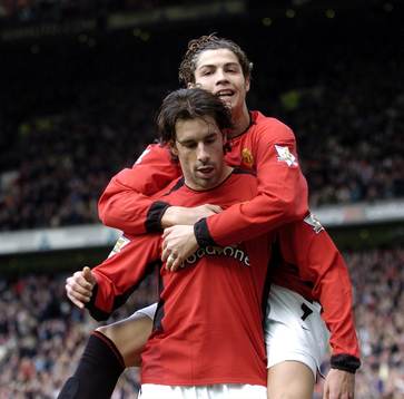  Ruud Van Nistelrooy och Ronaldo, Manchester jubel. 