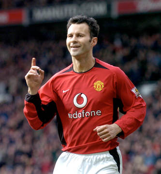  Manchester United - Tottenham: Ryan Giggs, Manchester United jublar. Jubel, glädje.