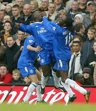  Jimmy Floyd Hasselbaink och Mario Melchiot, Chelsea jublar (Jubel) 