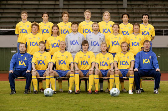 Bakre raden fr.v; Samuel Holmén, Babis Stefanidis, Tobias