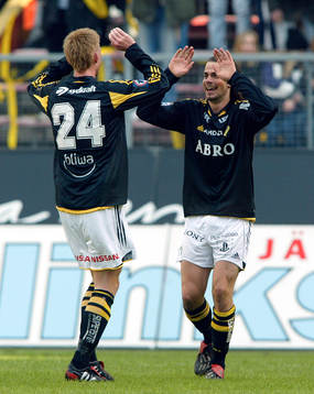 Andreas Eriksson och Fredrik Björck, AIK jublar (Jubel)
