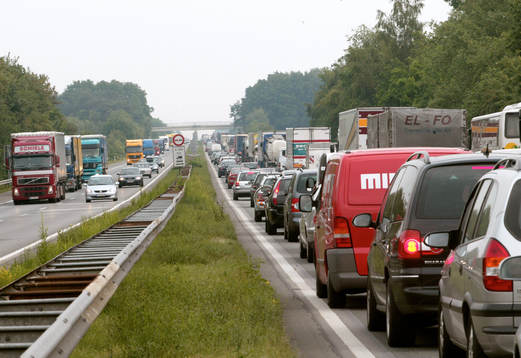 Trafik, motorväg, autobahn, trafikkö, bil, Tyskland
