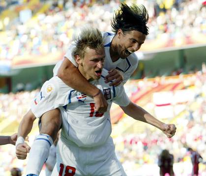  Marek Heinz, Tjeckien och Milan Baros., Jubel.