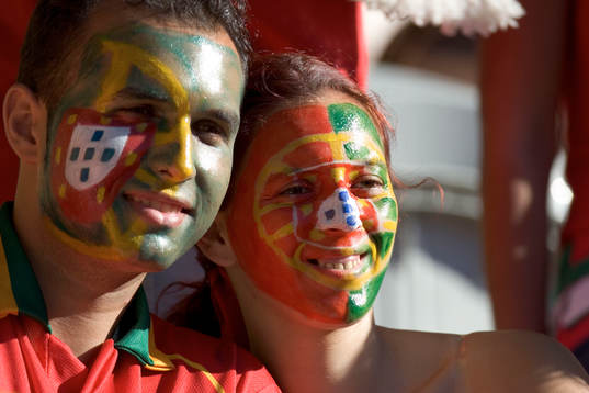 Portugisiska fans jublar