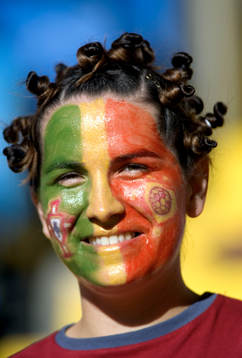 Portugisiska fans jublar