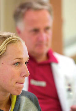 Friidrott, Kajsa Bergqvist, skadad hälsena, presskoferens