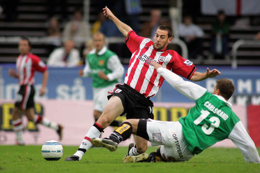  Rory Delap, Southampton och Lars-Gunnar Carlstrand, Örgryte.