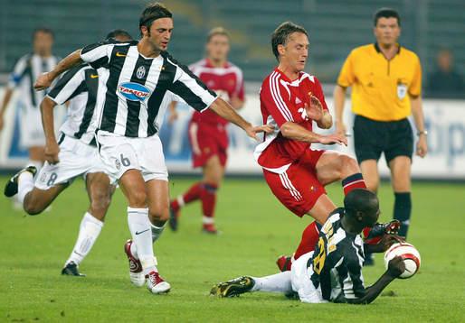  Nicola Legrottaglie, Lilian Thuram, Juventus och Andreas Johansson, Djurgården. 