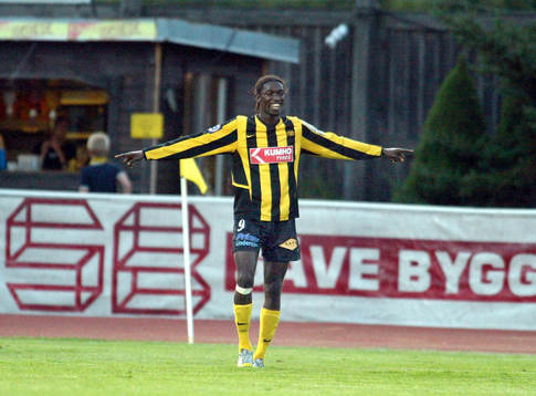   Dioh Williams, Häcken, jubel efter sitt mål.