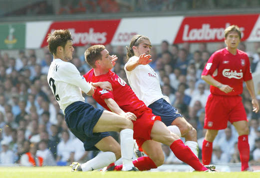  Johnnie Jackson, Miguel Pedro Mendes, Tottenham och Steve Finnan, Liverpool 