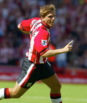  Anders Svensson, Southampton jublar efter det viktiga 2-2 i segern.
