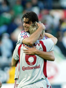  George Mourad och Tomas Rosenkvist, Göteborg, jubel.
