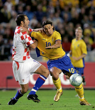 Zlatan Ibrahimovic, och Igor Tudor, Kroatien