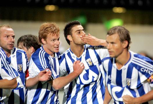  Håkan Mild, Patric Andersson (Patrik Långås Andersson), George Mourad och Niclas Alexandersson, Göteborg (Jubel)