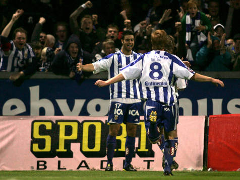  Patric Andersson jubel med George Mourad, Göteborg.