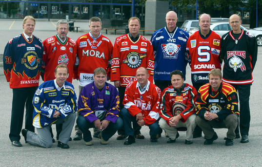 Tränare; Bakre raden från vänster: Niklas Wikegård,