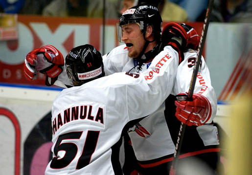 David Petrasek och Mika Hannula, Malmö, jubel