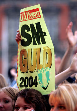  Mottagning av segrarna på Stortorget i Malmö. (SM-guld, guld, Svenska Mästare, jubel)
