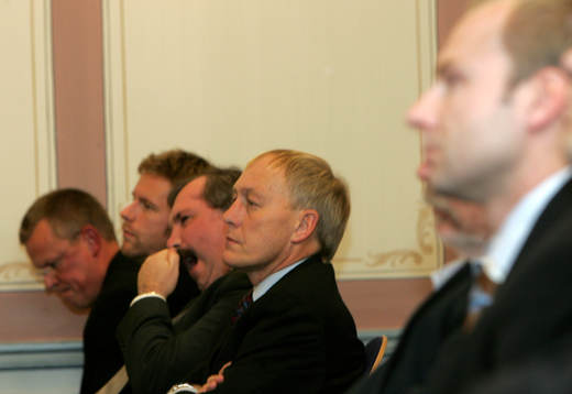 Halmstad tränare Janne Andersson, Tommy Jönsson, Mikael