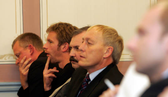 Halmstad tränare Jan Andersson, Tommy Jönsson, Mikael