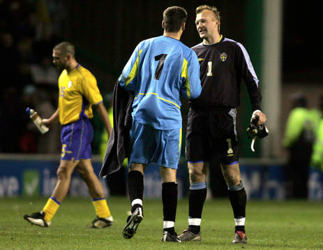 David Marshall, målvakt Skottland och Magnus Hedman,