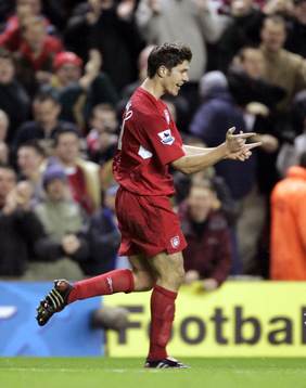  Xabi Alonso, Liverpool, jubel efter Liverpools första mål  