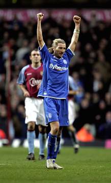   Robbie Savage, Birmingham jubel vid slutsignalen 