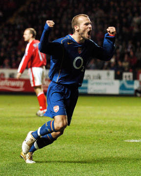  Fredrik Ljungberg, Arsenal, jubel. 
