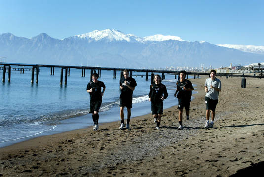 Fotboll, Malmö. Malmö FF är på träningsläger och