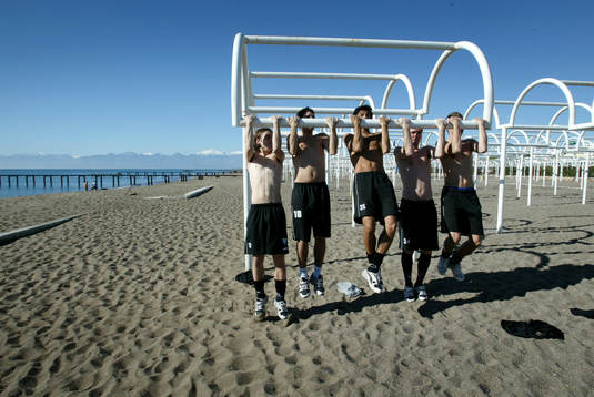 Fotboll, Malmö. Malmö FF är på träningsläger och