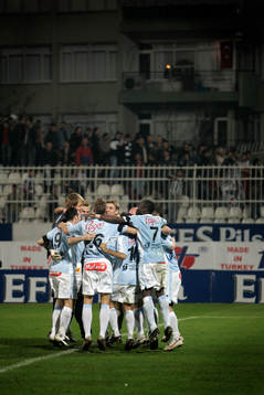 Fotboll, Malmö - Besiktas. Malmö FF spelar Efes Pilsen