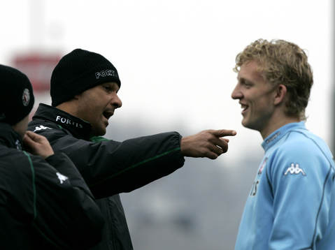 Ruud Gullit, tränare, och skytteligaledaren Dick Kuyt
