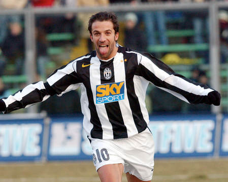  Del Piero Juventus, jubel efter sitt mål.