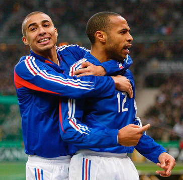  David Trezeguet och Thierry Henry, Frankrike, jubel.