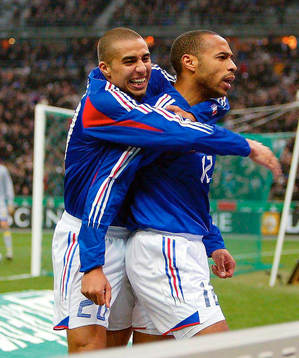  David Trezeguet och Thierry Henry, Frankrike, jubel.