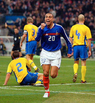  David Trezeguet, Frankrike, jubel.