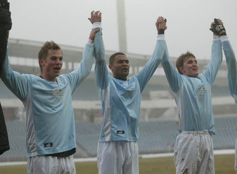 Markus Rosenberg, Afonso och Peter Abelsson, Malmö (Jubel)
