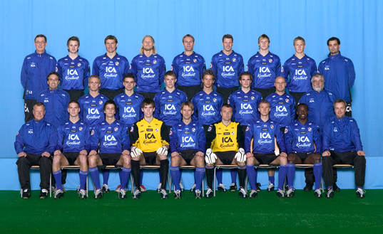  Bakre raden från vänster: Kjell Söderberg (materialförvaltare), Gunnar Heidar Thorvaldsson, Tomas Zvirgzdauskas, Per Johansson, Torbjörn Arvidsson, Joel Borgstrand, Peter Larsson, Magnus Andersson, Matiu Taingahue (fystränare)