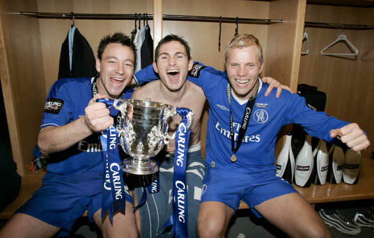  John Terry, Frank Lampard och Eidur Gudjohnsen, Chelsea (Jubel)