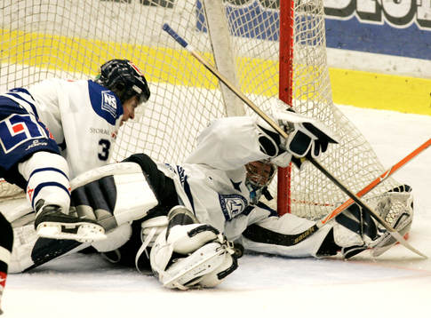 Ladislav Benysek och Johan Hedberg, målvakt, Leksand